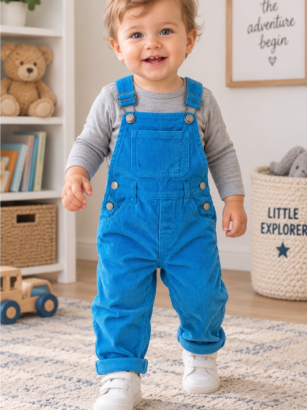 GAP Bright Blue Corduroy Kids Overalls